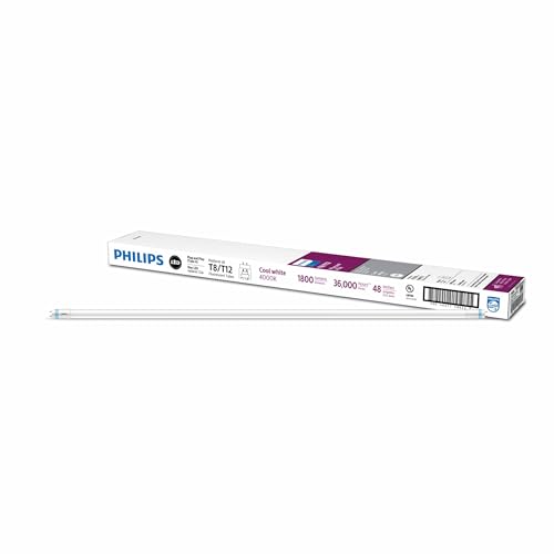 Philips Plug and Play 32W Equivalent 48 in. Cool White Type A T8/T12 LED Tube Light Bulb (10-Pack)
