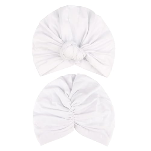 Image of DRESHOW 5 Pack Knotted Headwraps for Women African Turban Pre-Knotted Beanie Headwraps Hair Covers