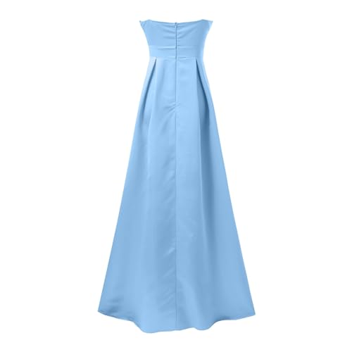 Vestido de dama de honor de satén premium con caída fluida maxi 6