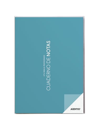 ADDITIO - Cuaderno Notas para el profesorado | Planificación del curso (4 meses vista) | Evaluación continua | Papel ecológico | Tamaño A4 | Español | Azul Claro