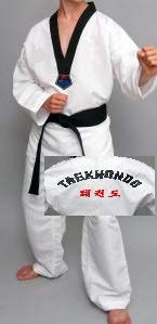 Grupo Contact Dobok (Kimono Taekwondo) Cuello Negro, Varias Tallas (1.70 cm.)