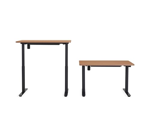 Steelcase AMQ Solo Sit-Stand Desk with Dark Oak Top