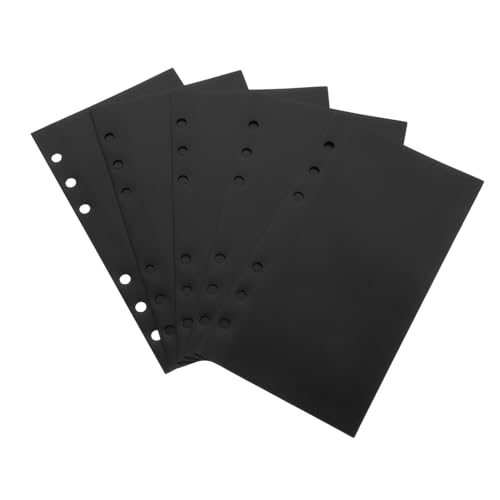 Generic 予算バインダー用タブ仕切りポケット 5個セット ? 再利用可能PP素材 ルーズリーフ収納 日常使い (17.20X9.50X0.10CM,黒)