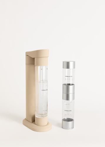 CREATE/SODA MAKER STUDIO/Máquina para hacer agua con gas 1L arena + botella doble 500 ml + 350 ml/No incluye cilindros de CO2, botella libre de BPA