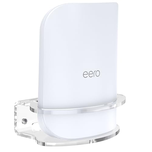 HomeMount Wall Mount Made for eero Pro 7 - Secure & Stable with Guardrail Design Compatible with eero Pro 7 Durable Acrylic Material Easy Installation (1 Mount)