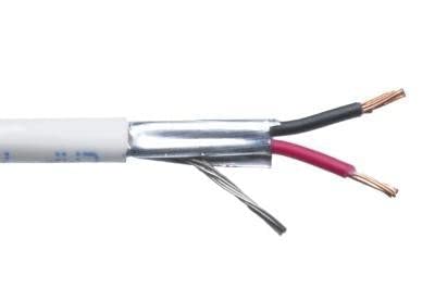 Custom Cable Connection 22 Awg 2 Conductor Stranded Shielded Plenum Cable White Cl3P Jacket - 500 Foot Spool #TOP5
