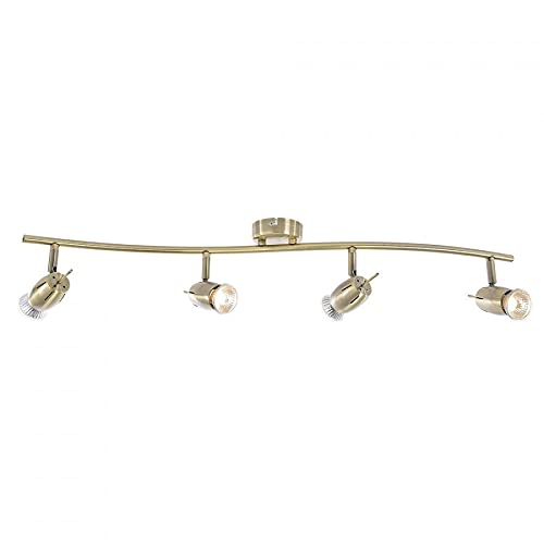 LITECRAFT Frank Spotlight Bar Ceiling 4 Light with LED Bulbs - Antique Brass