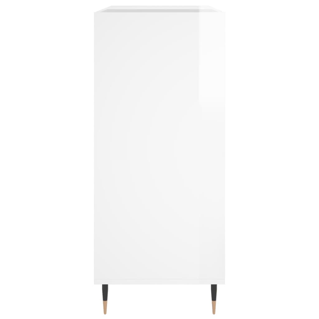 vidaXL Mobile Porta Dischi Bianco Lucido 84,5x38x89 Legno Multistrato