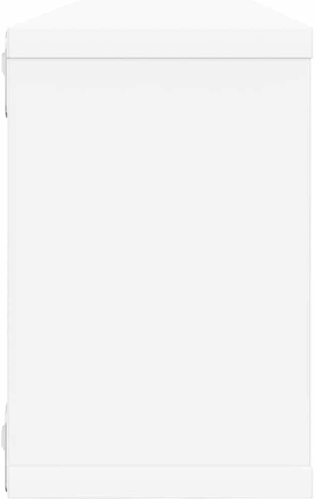 White Wall Shelf Set of 6, Engineered Wood Floating Ledge Shelves for Living Room Decor, Modern Wall Mounting for Bedroom, Kitchen, and Bathroom