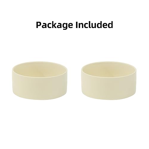 Havniva Keramik 15.5cm Hundenäpfe für kleine und mittelgroße Hunderassen Futter- und Wassernäpfe (2er Set - Beige, 850ml)