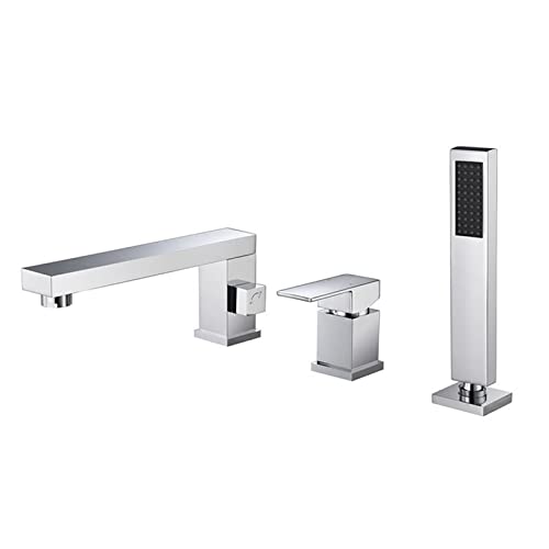 Robinets de bain avec douche en laiton massif noir - 2