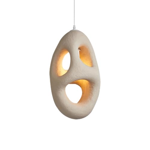 Lámparas Colgantes Modernas, lámpara Colgante de Arte Industrial, Pantalla de Resina WABI-sabi para sobremesa, Sala de Estar, Dormitorio, lámpara Colgante.