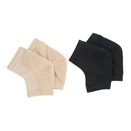 VALICLUD 2 Pairs Moisturizing Toeless Gel Heel Socks for Cracked Feet Soft Gel Covers for Men Women Comfortable Flexible Design for Daily Wear and
