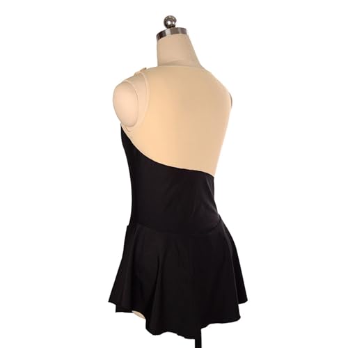 Vestido de patinação artística, duas cores, patchwork, sem mangas, competição de patinação artística