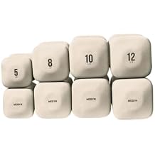 WeGym SafeGrip Square Dumbbells with Anti-Slip Handles, Safe Weight Lifting Equipment for Home Gym, Aesthetic Dumbbell Sets Essential Set 5+8+10+12LB Pair - Sandstone Set
