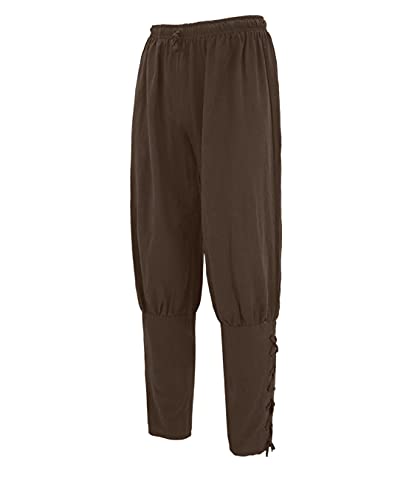 NOQINHOO 中世 ルネサンス海賊 騎士 農民 パンツ ハロウィン コスプレ 仮装 ゴシック ナビゲーター 脚包帯ズボン ステージ衣装 男性用 カジュアルパンツ 無地 速乾性 軽量 通気性 クリスマス パーティー 仮面ライダー ドラマ 新年 春 夏 秋