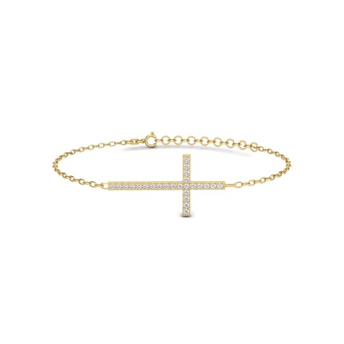 Gelin Diamond Cross Bracelet in 14K Solid Gold