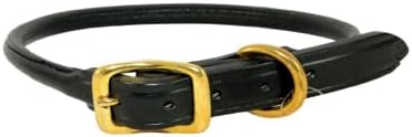 Tory Dog Collar Rolled Leather (Black, 26")