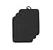 VEIKERY Oven Pot Holder with Pocket 100% Cotton Heat Resistant Coaster Potholder Kitchen Hot Pad Oven Mitts for Cooking and Baking Square Set of 3 7"x9" (Black)