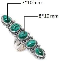 Miniatura 4 de Anillo de plata de ley 925, piedra preciosa hecha a mano, ajustable