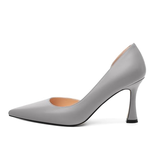 Women's Closed Pointed Toe D'Orsay Shoes Dress High Heels Pumps for Wedding Party，3.3inch2