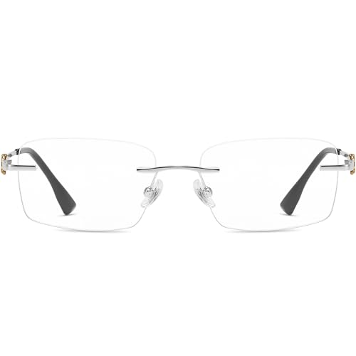 Image of Pure Titanium Rimless Glasses Frame for Men Rectangle Optical Frameless Eyeglasses Frames Lightweight Eyewear YJ2201
