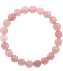 Braccialetto in quarzo rosa fatto a mano con pietre semipreziose naturali da 10 mm, perline rotonde lisce ed elastiche, braccialetto bohémien, braccialetto per meditazione spirituale, bracciale