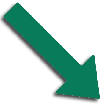 30 Pack - Large 7 Inch Directional Arrow Decal Stickers - Featuring A Floor Safe Removable Adhesive - Perfect for Classroom Sensory Pathways, Special Events and Social Distancing floor markers - Green