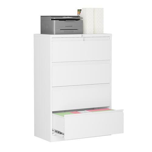 Sightlife Hängeregisterschrank Doppelbahnig Abschließbar, Hängemappenschrank Aktenschrank mit 4 Schubladen Metallschrank Stahlschrank Ordnerschrank Büroschrank Breit Schubladenschrank für A4, Legal