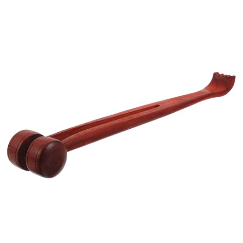 Holibanna Rascador de Espalda de Madera Natural de 43 Cm con Martillo Masajeador Corporal de Mano Ergonómico para Adultos, Alivio de Picazón y Masaje Relajante Portátil para Uso en Casa