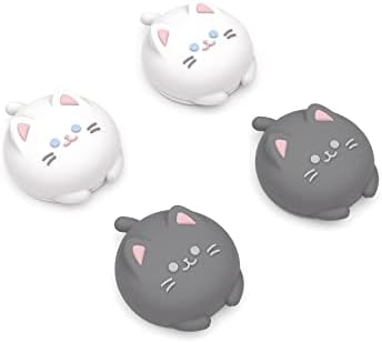 PlayVital Cute Thumb Grip Caps for ps5, Edge, ps4 Controller, Silicone Analog Stick Cover for Xbox Series X/S, Elite Series 2 Controller, Thumbstick Caps for Switch 2 Pro Controller - Cutie Kitty