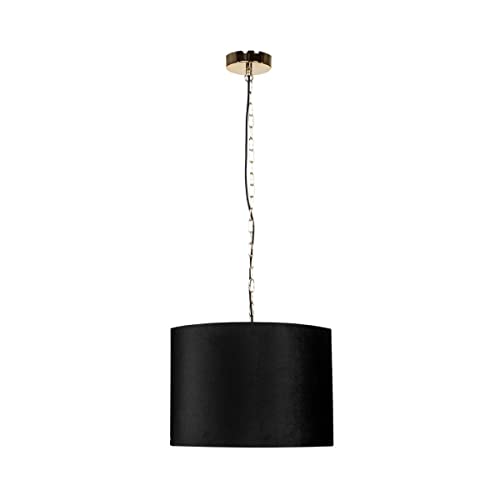Suspension cylindrique noire E27 INGA pour sublimer l'ambiance du salon