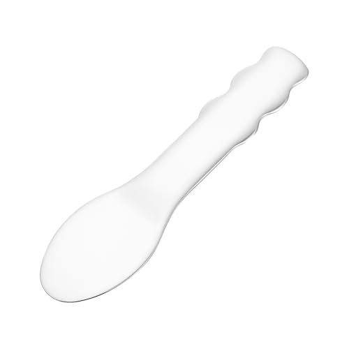 Mobestech Cuchara de Maquillaje de Acero Inoxidable Crema Facial y Ojos Herramienta Compacta y Portátil para Mascarillas y Masaje Facial Espátula Metálica para Cuidado Piel