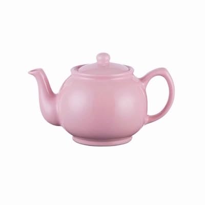 6-Cup Teapot for Loose Leaf & Teabags – Classic Tea Pot with Easy-Pour Spout for Home & Office (Pastel Pink)