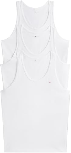 Tommy Hilfiger Herren 3er Pack Tank Tops Rundhalsausschnitt, Weiß (White/White/White), XS – Ansicht 1