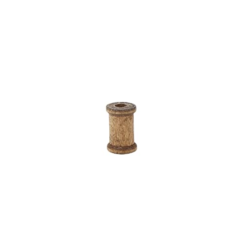 Meprotal 20pcs Wooden Spools Empty Sewing Spools Mini Wood Empty Thread Spools for Crafts Sewing (Brown_ 0.55x0.39 Inch)