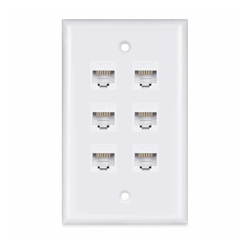Plaque murale RJ45 Cat6 à 6 ports pour un réseau domestique haut débit