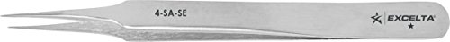 Excelta - 4-SA-SE - Tweezers - Ultra Fine Point - Straight Tapered - One Star - Anti-Mag. SS, 0.06" Height, 0.375" Wide, 4.25" Length