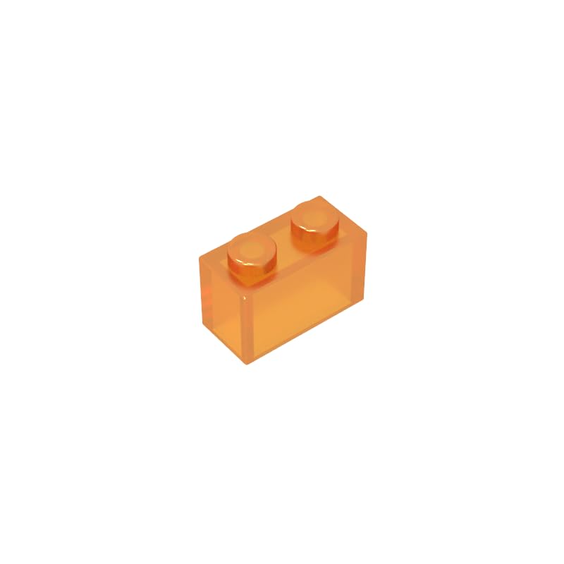 3065 bricks Brick 1x2 Without Bottom Tube 50 Pieces GDS-1545 Compatible with Lego Building Blocks Color:Trans Orange โ image 1