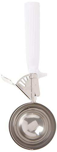 Image of Winco ICOP-6 Ice Cream Disher with White Handle, Size 6, 5.5 ounces, Stainless Steel