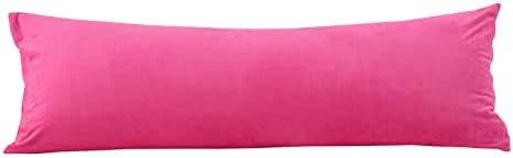 YANHOMY Pink Body Pillow Cover Case Ultra Soft Velvet Long Pillow Pillowcase 20 X 54 Inches with Hidden Zipper Closure for Adults Pregnant Women (Hot Pink)