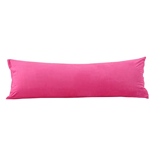 Yanhomy Pink Body Pillow Cover Case Ultra Soft Velvet Long Pillow Pillowcase 20 X 54 Inches With Hidden Zipper Closure For Adults Pregnant Women (Hot Pink) #TOP11