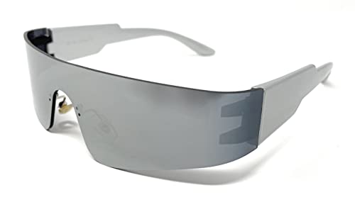 Wrap Around Sunglasses for Women Men Trendy Rimless Futuristic Shades Flat Top Fashion Eyeglasses