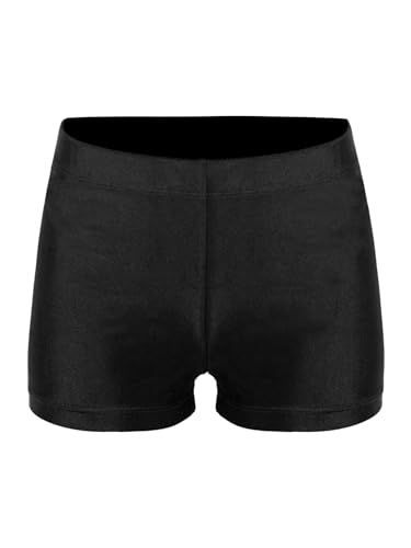 IEFIEL Mallas Corto Pantalones de Deportivos para Niños Leggings Elásticos de Gimnasia Rítmica Ciclismo Color Sólido Ropa Interior 5-16 Años Negro 9-10 años