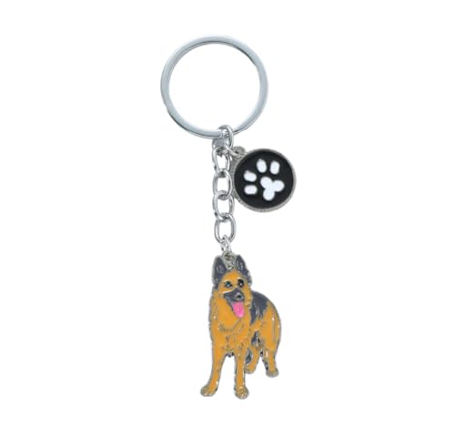 Harikaji Llavero de perro, llavero de perro, llavero de metal con dije de perro, Pastor alemán B, 1