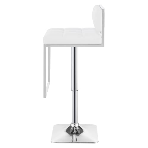 Coaster Home Furnishings - Alameda - Adjustable Bar Stool with White Upholstery and Chrome Base - Contemporary - Dining Room & Kitchen - White & Chrome - 100193