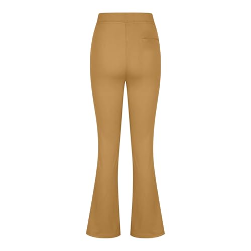 HGps8w Pull On Dress Pants for Women with Pockets, Business Casual High Waisted Stretchy Bootcut/Straight Work Pants4