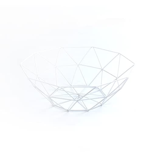 Nordic Creative Minimalistischer Obstkorb Wohnzimmer Kreativer Obstkorb Home Eisen Obstschale Aufbewahrungskorb Organizer (weiß) Cover