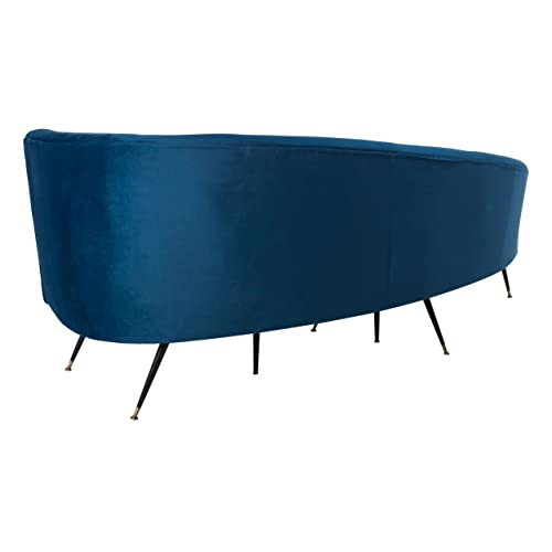Safavieh Couture Home Evangeline Modern Glam Navy Velvet And Black Parisian Sofa #TOP1