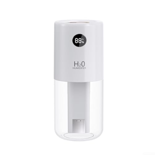 HomeVortex Humidificateur d'air portable à double jet avec réservoir de grande capacité de 320 ml, affichage numérique et minuterie de 4/8 heures pour la maison, le bureau ou la voiture, design